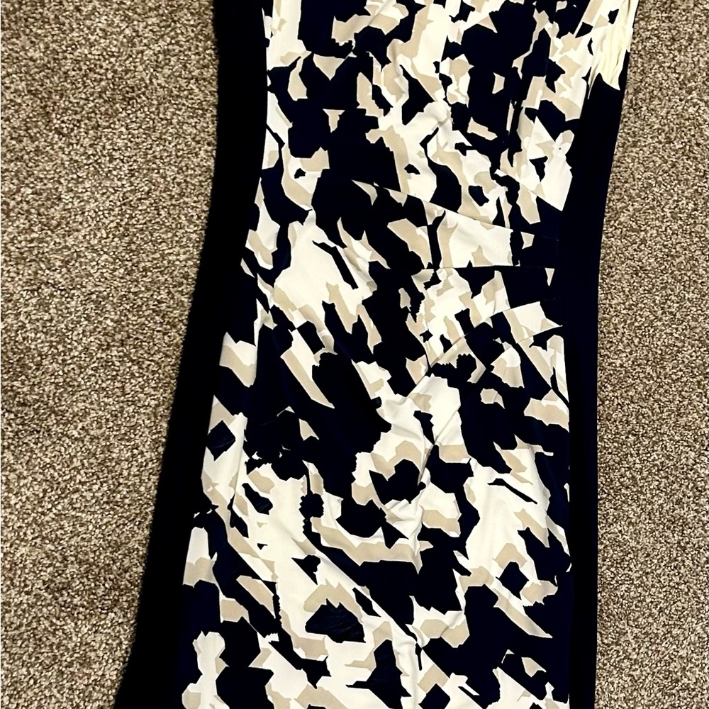 Ralph Lauren Navy and Cream Patterned Dress
